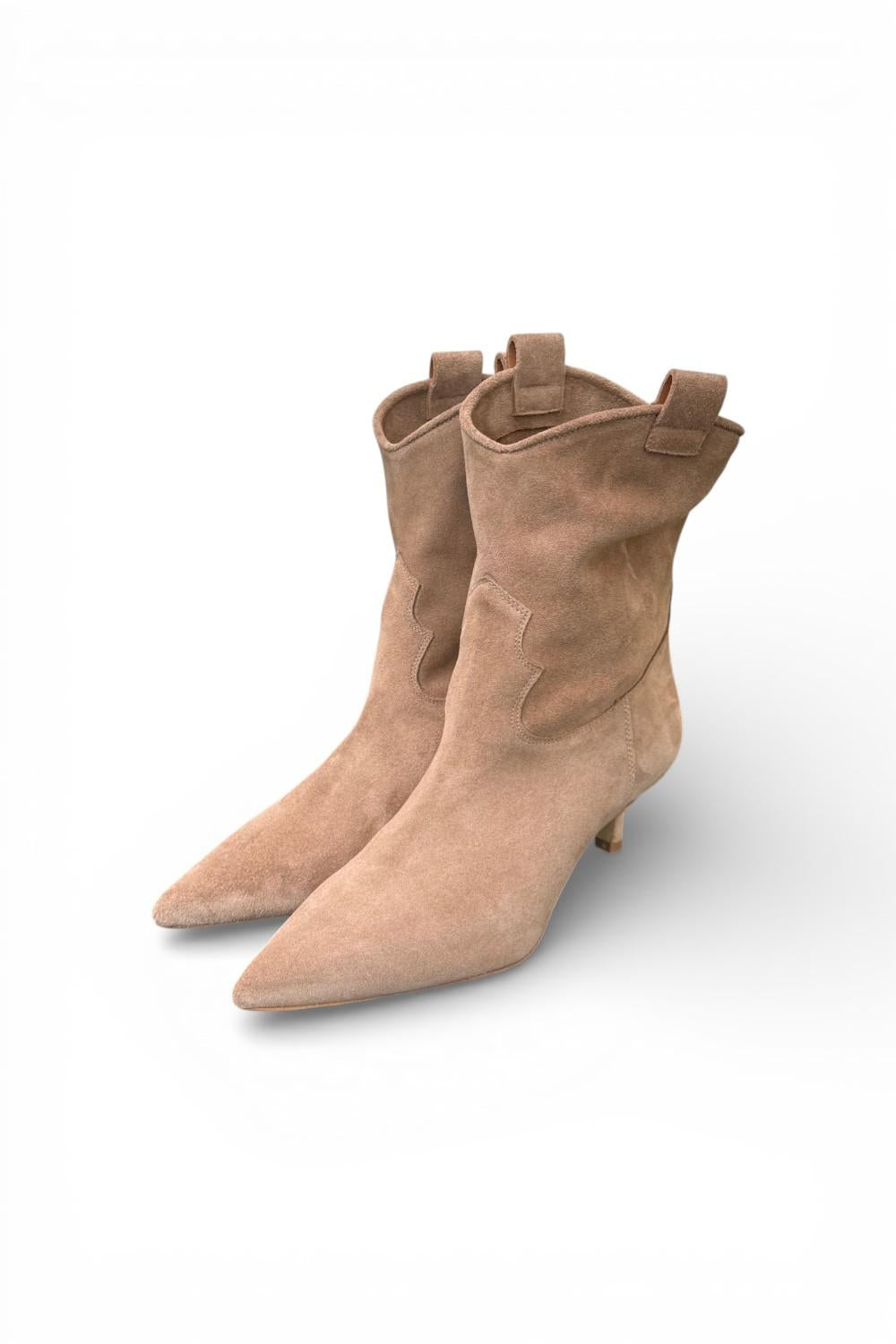 Stivaletto texano elegante suede beige 