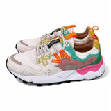 Sneaker donna Flower Mountain Yamano 3 White Fuxia 1N11 rete 