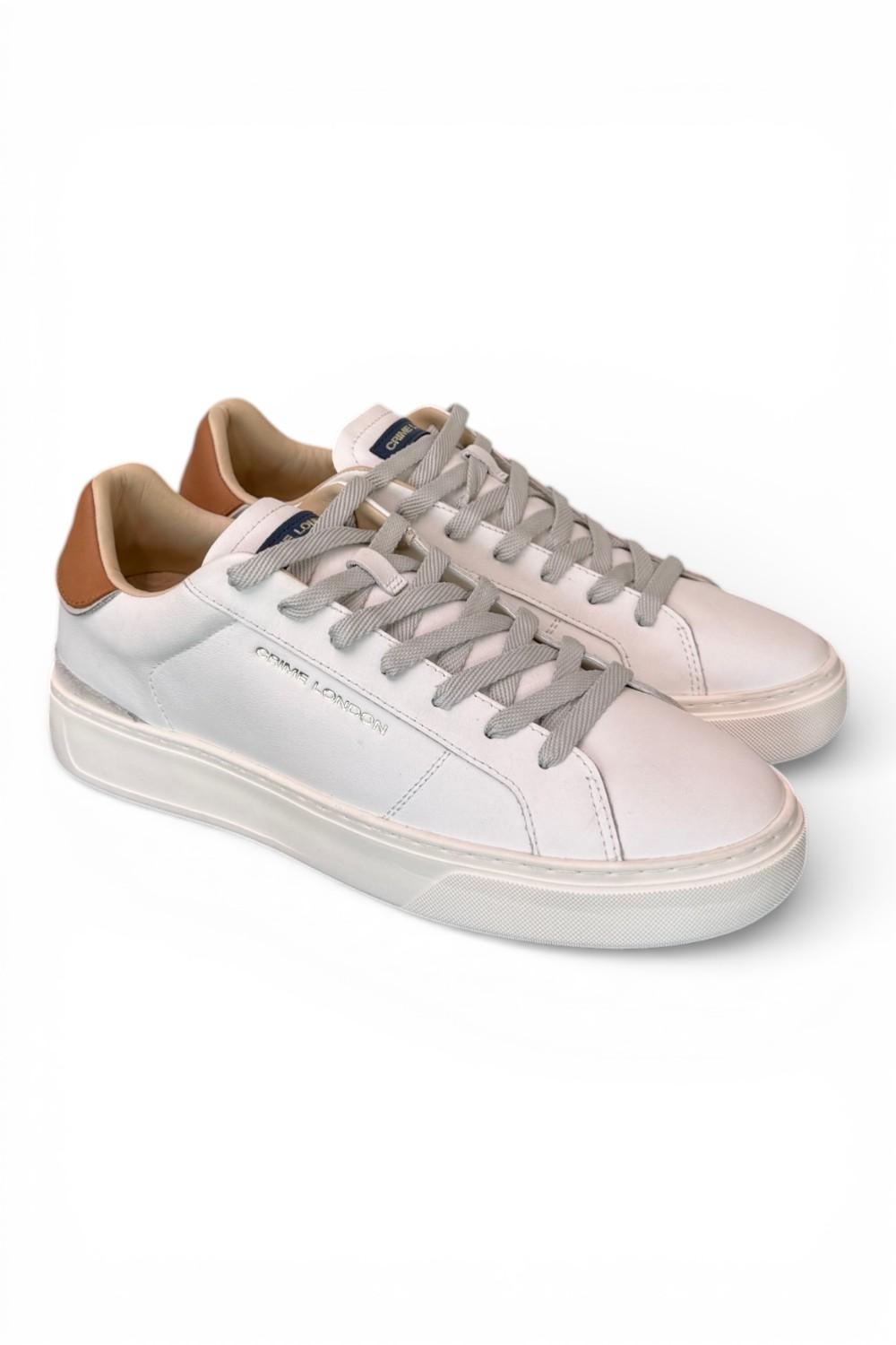 Sneaker pelle bianca cuoio XL Crime London 