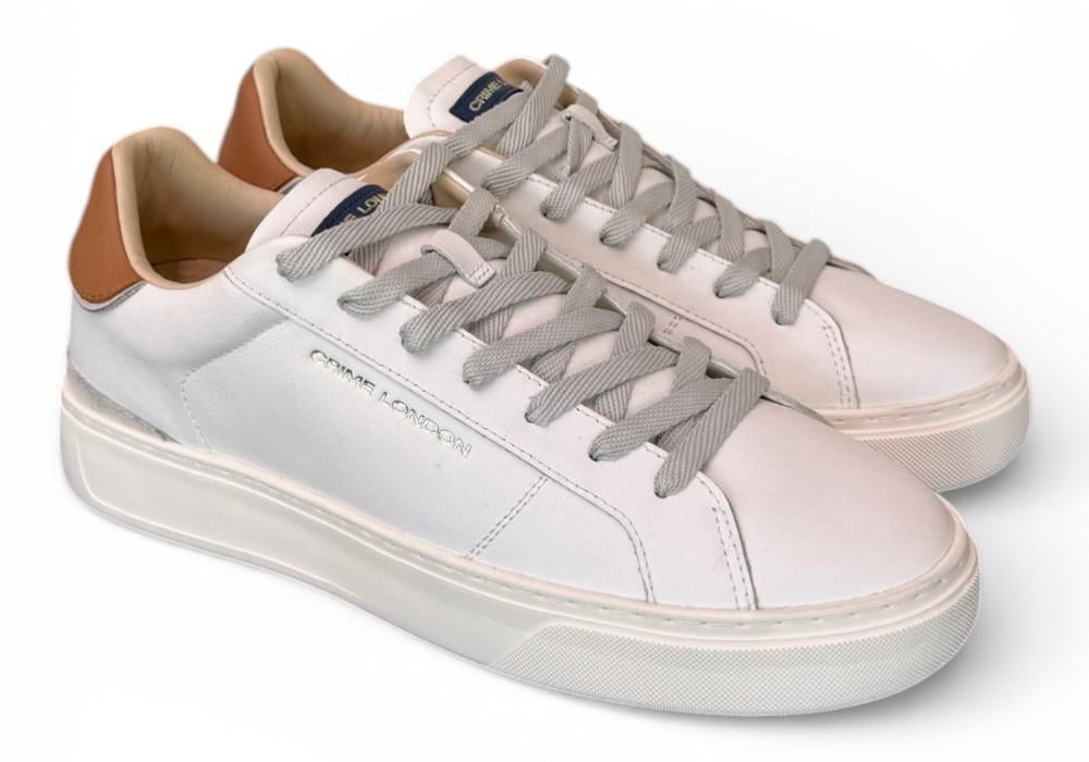 Sneaker pelle bianca cuoio XL Crime London 