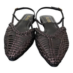 Slingback intrecciata pelle nera Elaya 
