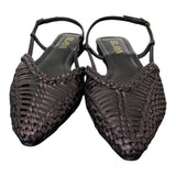 Slingback intrecciata pelle nera Elaya 