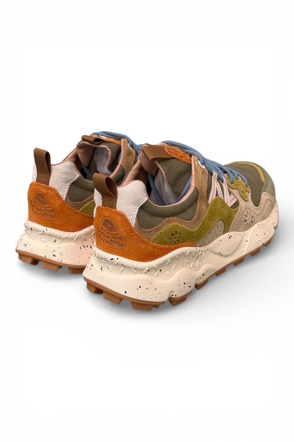 Sneaker uomo Yamano 3 1F06 canvas military Flower Mountain 