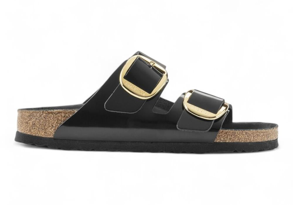 Ciabatta Arizona Big Buckle Shine Black Birkenstock 1021476 