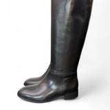 Stivale cavallerizzo tubo pelle nera Anima <BR/> 