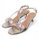 Sandalo strass laminato argento Albano<BR/> 