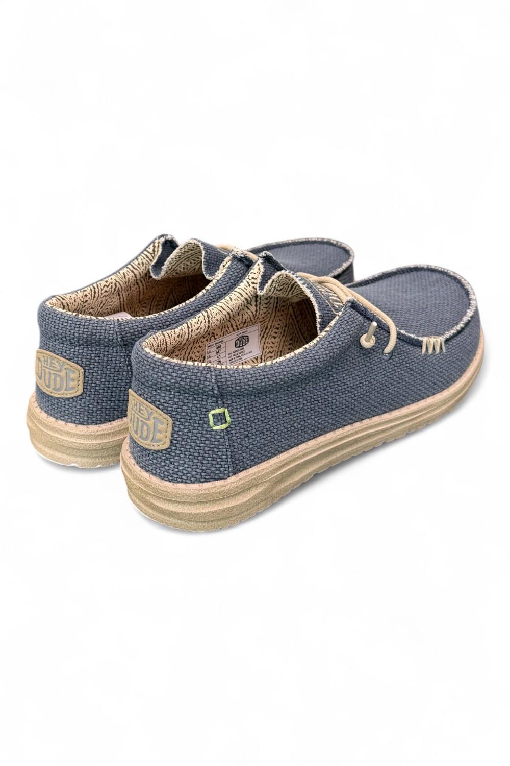 Sneaker uomo wally braided blu night Hey Dude 