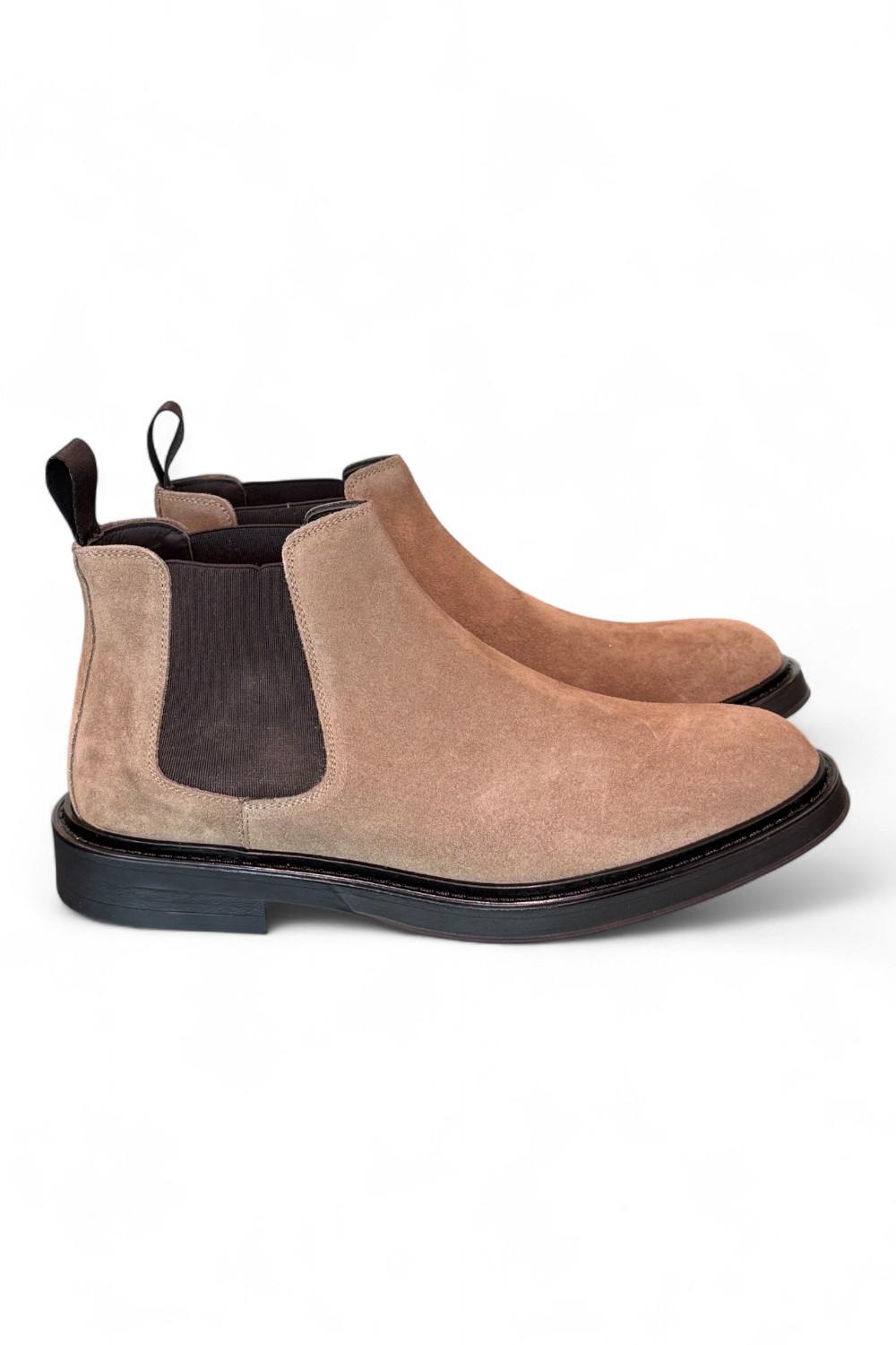 Stivaletto beatles suede tortora Dino Draghi<BR/> 