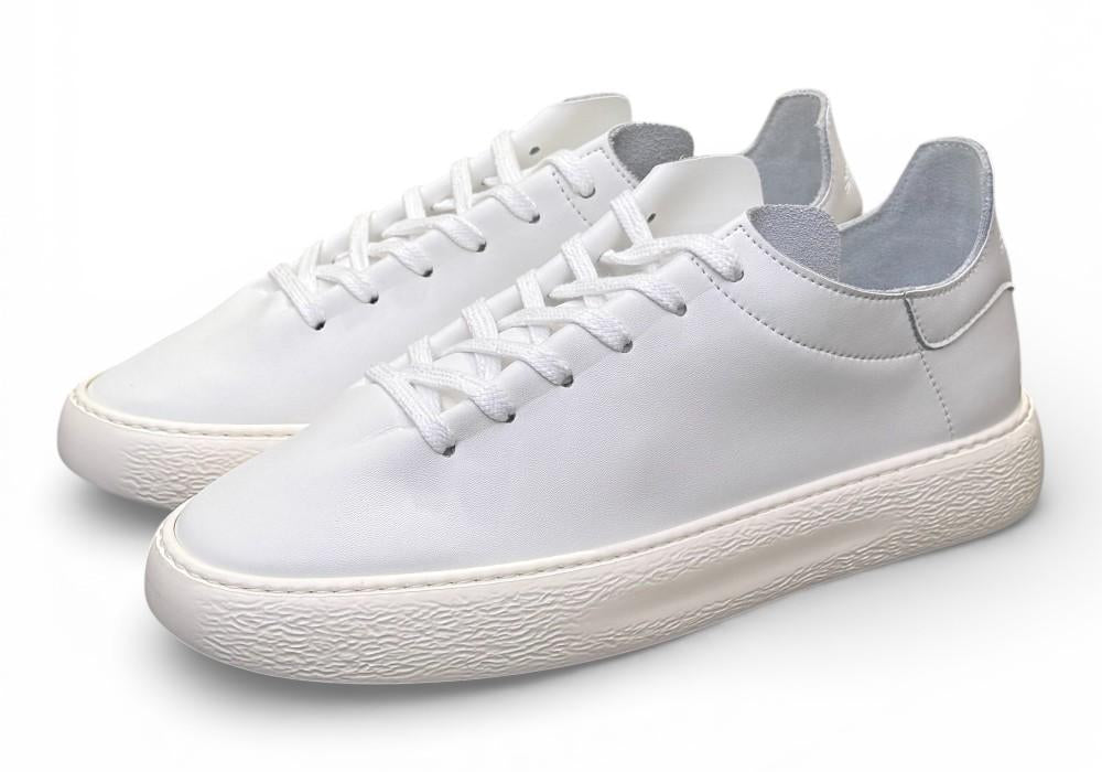 Sneaker uomo pelle bianca taglio vivo Stokton<BR/> 
