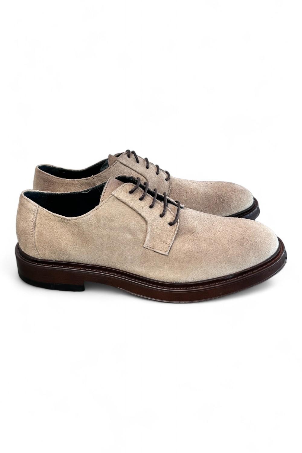 Scarpa allacciata suede beige F.lli Rennella 