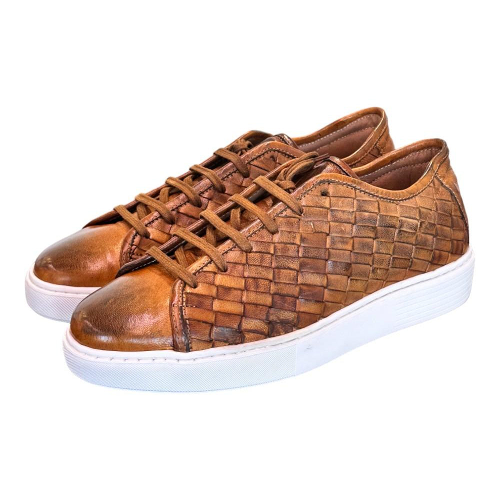 Sneaker uomo intrecciata cuoio Pawelks 