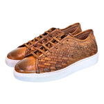 Sneaker uomo intrecciata cuoio Pawelks 