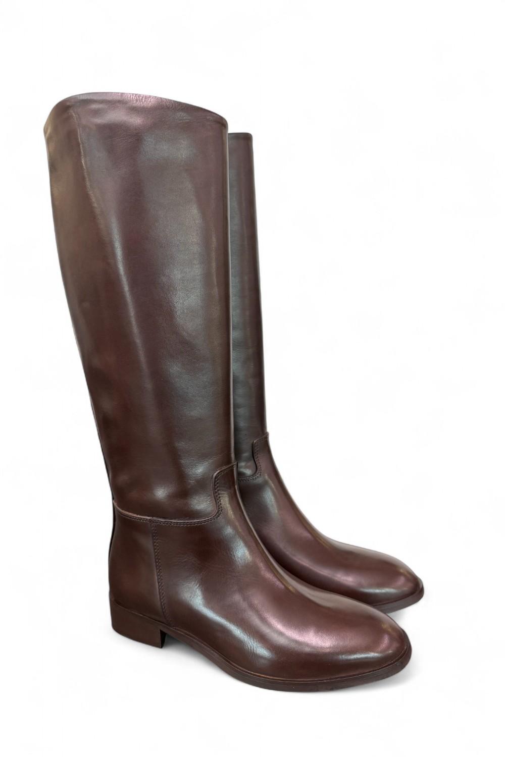 Stivale cavallerizzo tubo pelle moro Anima <BR/> 