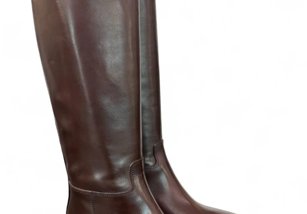 Stivale cavallerizzo tubo pelle moro Anima <BR/> 