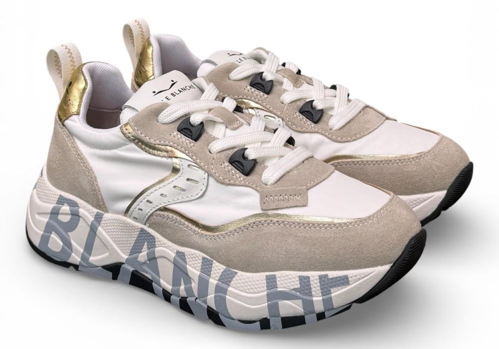 Sneaker donna Voile Blanche Club 105 bianca oro 1N03 