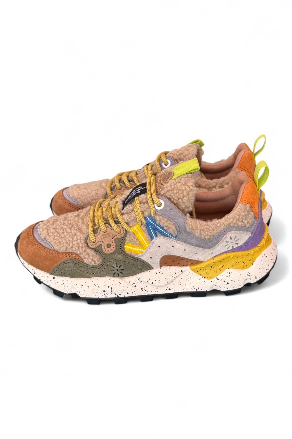 Sneaker donna Flower Mountain Yamano 3 4D52 Teddy mud grey 