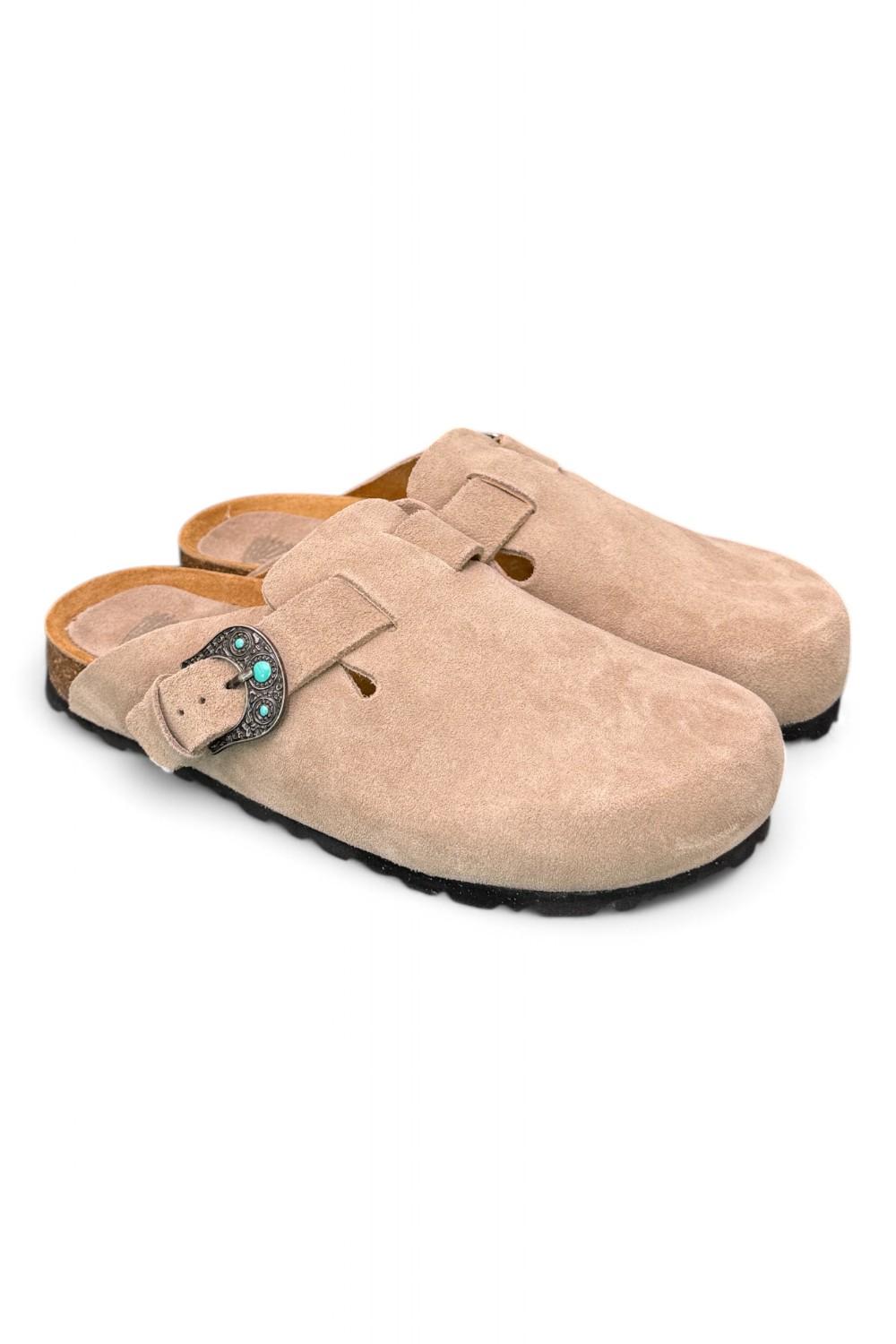 Sabot Taji by Lagoa in suede pietra 