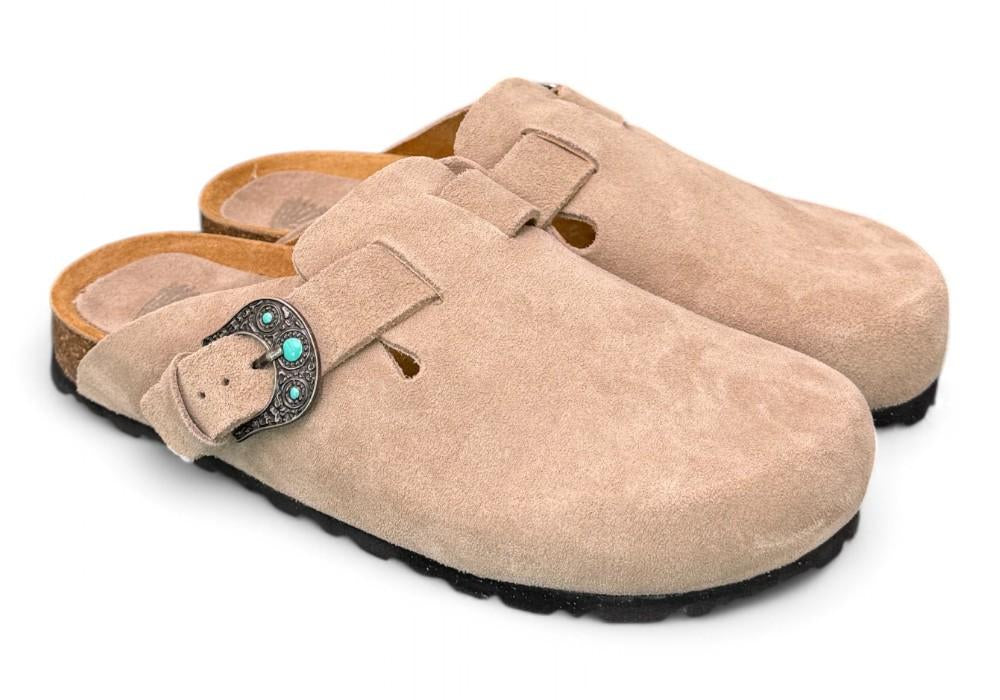 Sabot Taji by Lagoa in suede pietra 