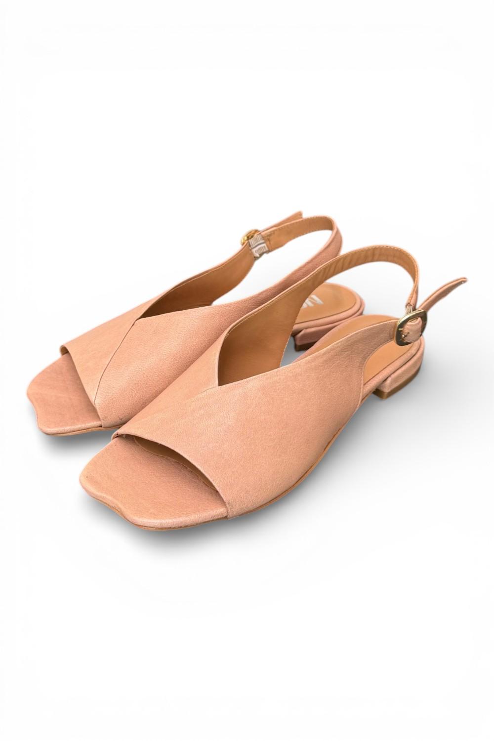 Sandalo pelle nature Cuir Noir<BR/> 