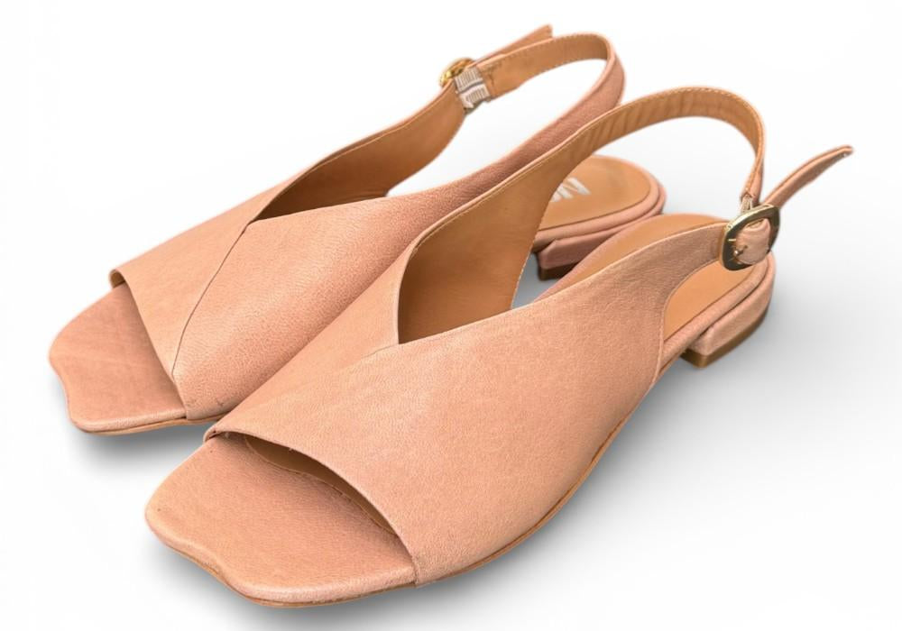 Sandalo pelle nature Cuir Noir<BR/> 