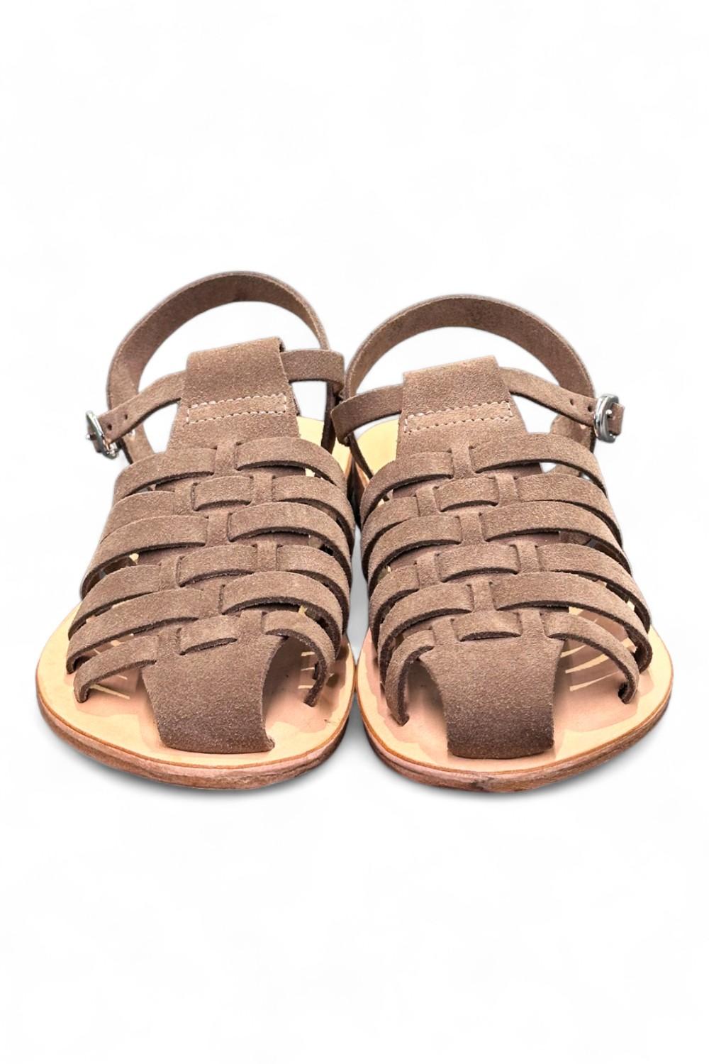 Sandalo gabbia in suede beige Stringart 