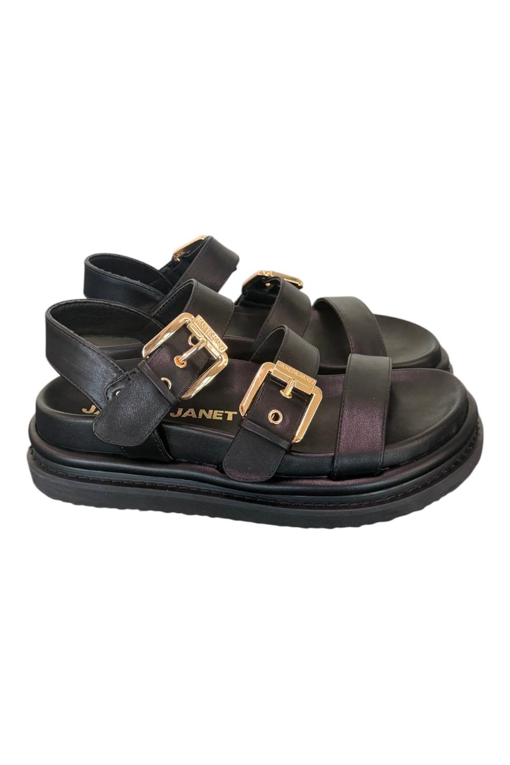 Sandalo platform nero Janet<BR/> <BR/> 
