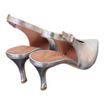 Slingback pelle argento Ranye T70<BR/> 