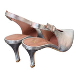 Slingback pelle argento Ranye T70<BR/> 
