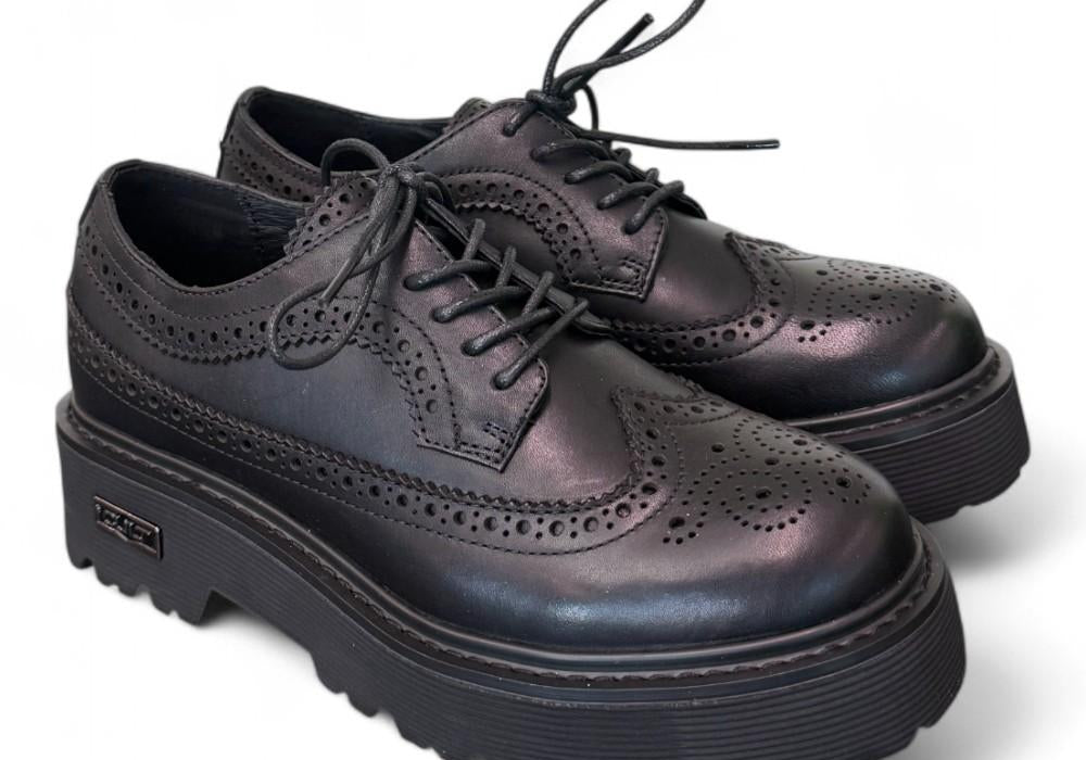 Scarpa francesina imperiale nera  Slash Cult 