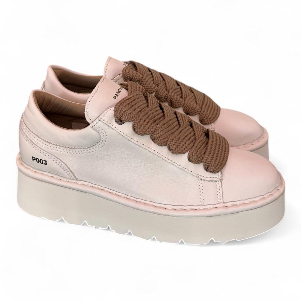 Scarpa allacciata donna Panchic P003 pelle avorio 