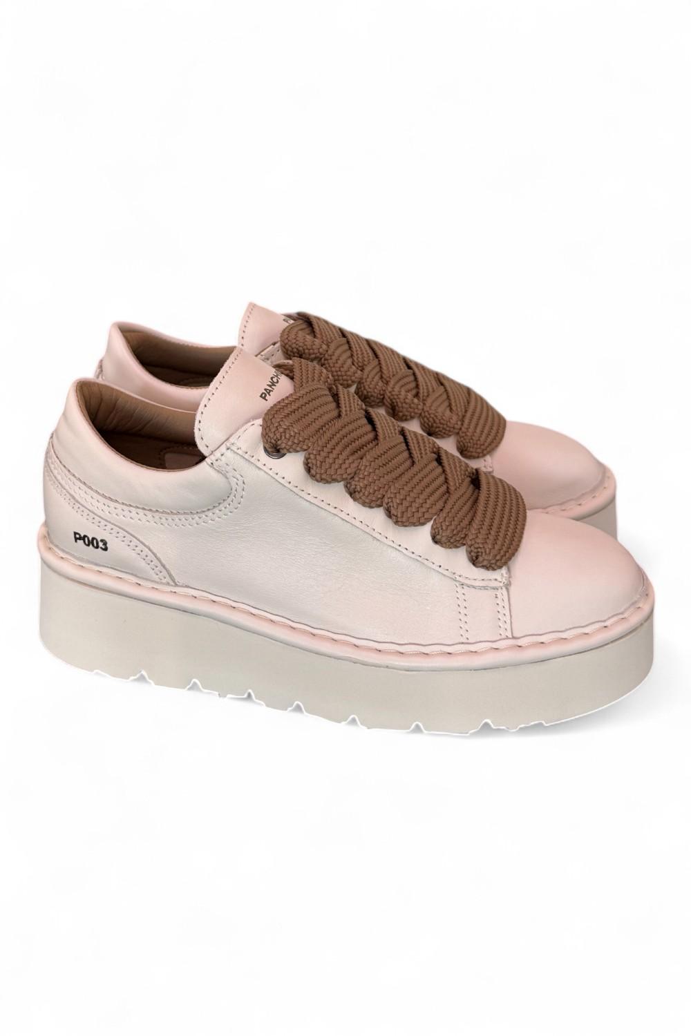 Scarpa allacciata donna Panchic P003 pelle avorio 