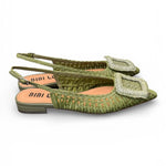 Slingback rafia intrecciata verde Bibi Lou 