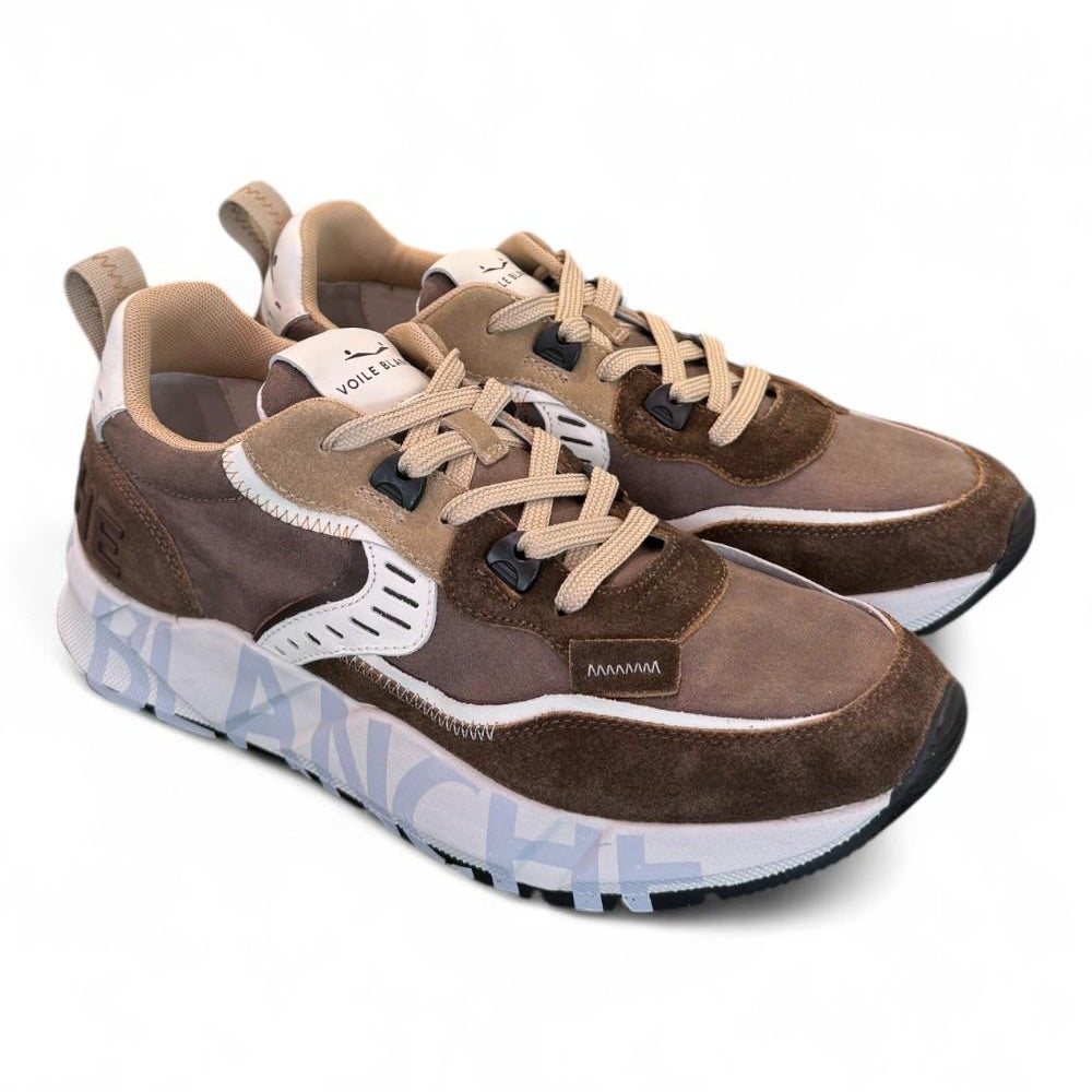 Sneaker uomo Club 01 Marrone Voile Blanche<BR/> 
