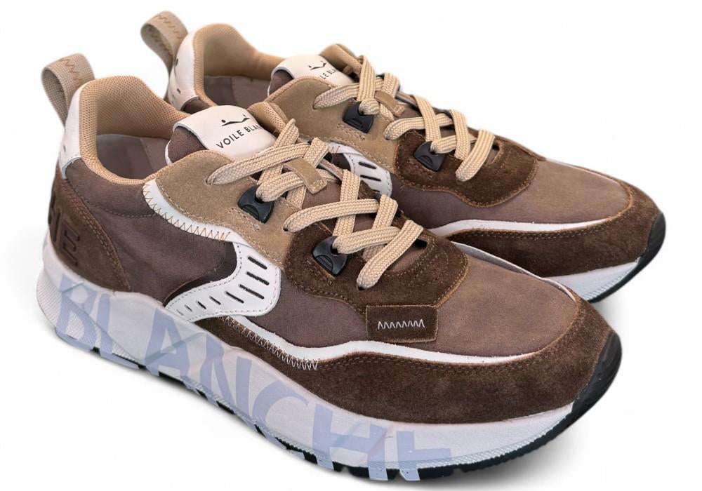 Sneaker uomo Club 01 Marrone Voile Blanche<BR/> 