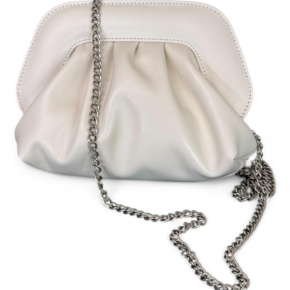 Pochette chiusura scatto ecopelle milk 