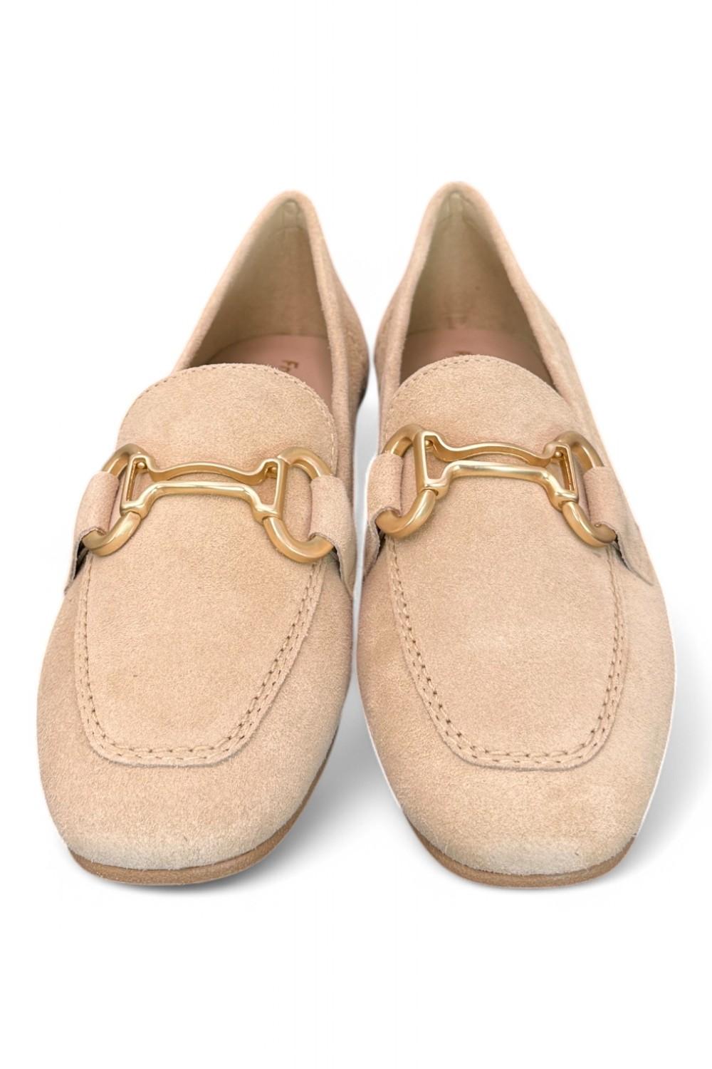 Mocassino accessorio suede beige Francesco B.<BR/> 