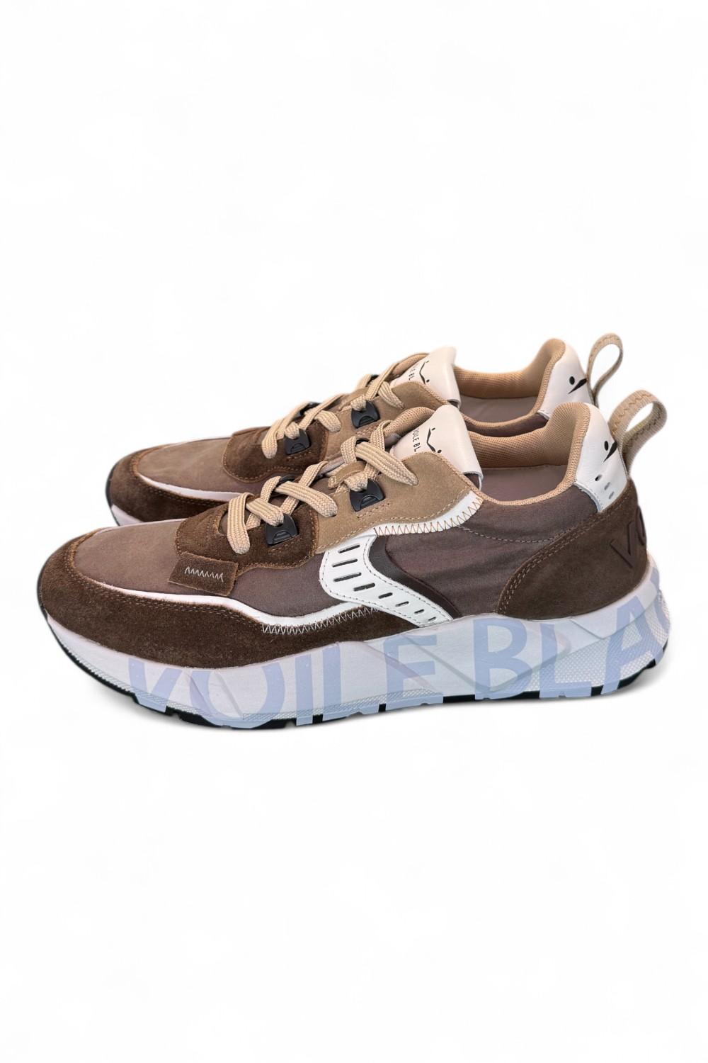 Sneaker uomo Club 01 Marrone Voile Blanche<BR/> 