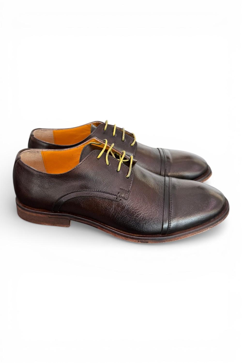 Allacciato derby pelle testa di moro F.lli Rennella<BR/> 