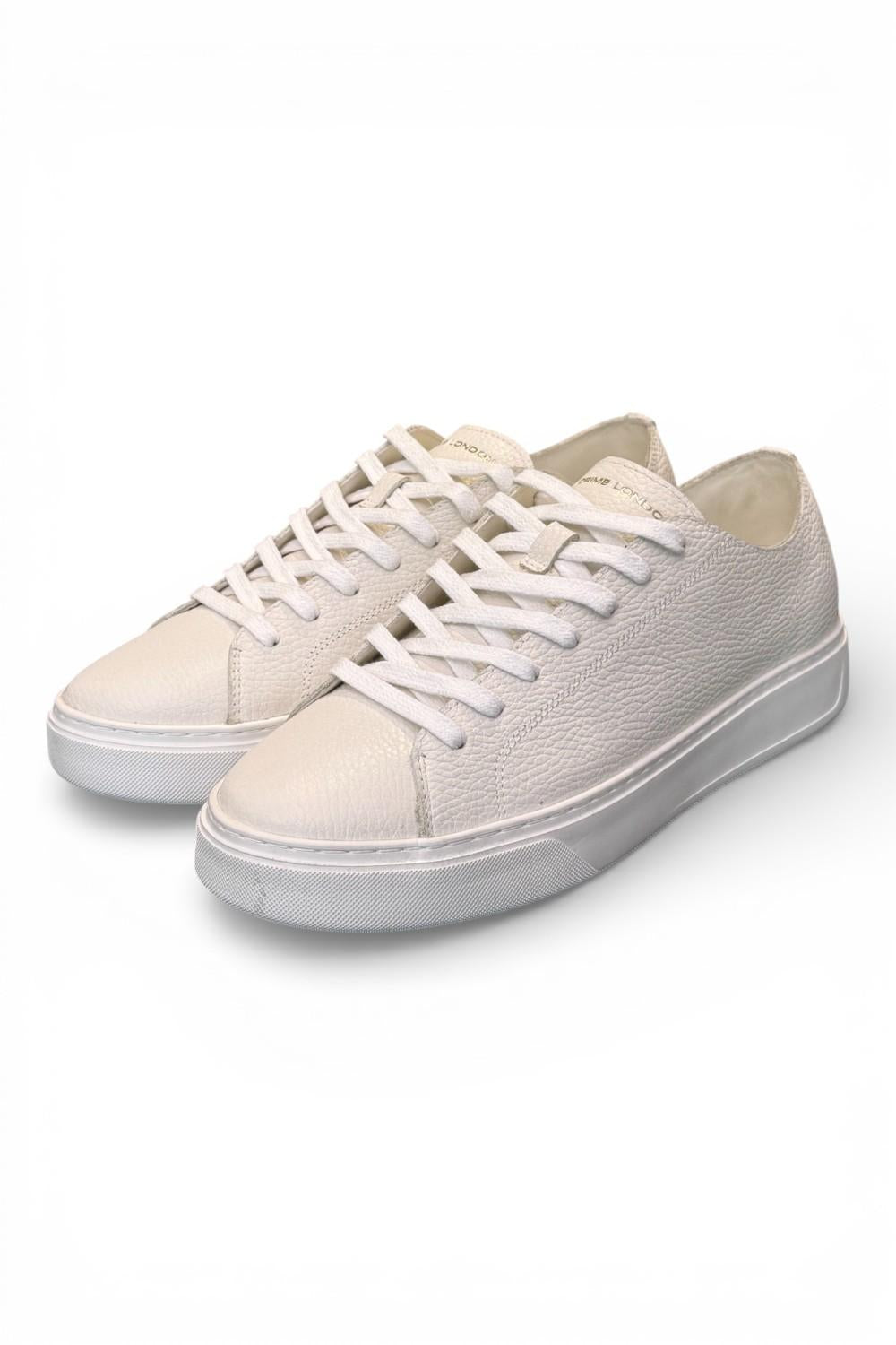 Sneaker pelle martellata bianca XL Crime London 