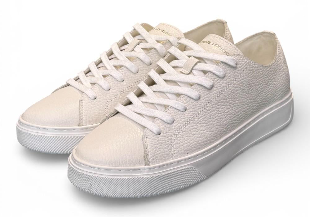 Sneaker pelle martellata bianca XL Crime London 