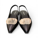 Slingback pelle nera bianca Le Bohemien 