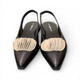 Slingback pelle nera bianca Le Bohemien 