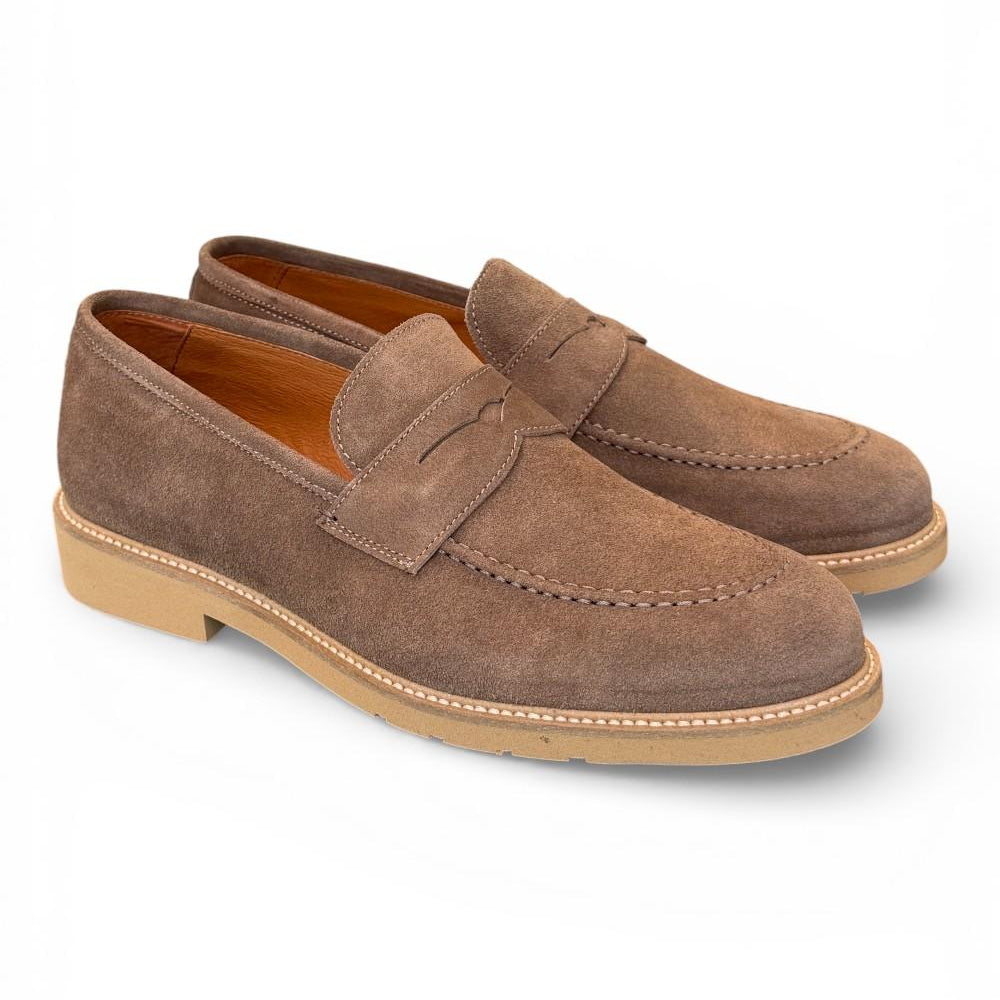 Mocassino camoscio taupe micro Exton 