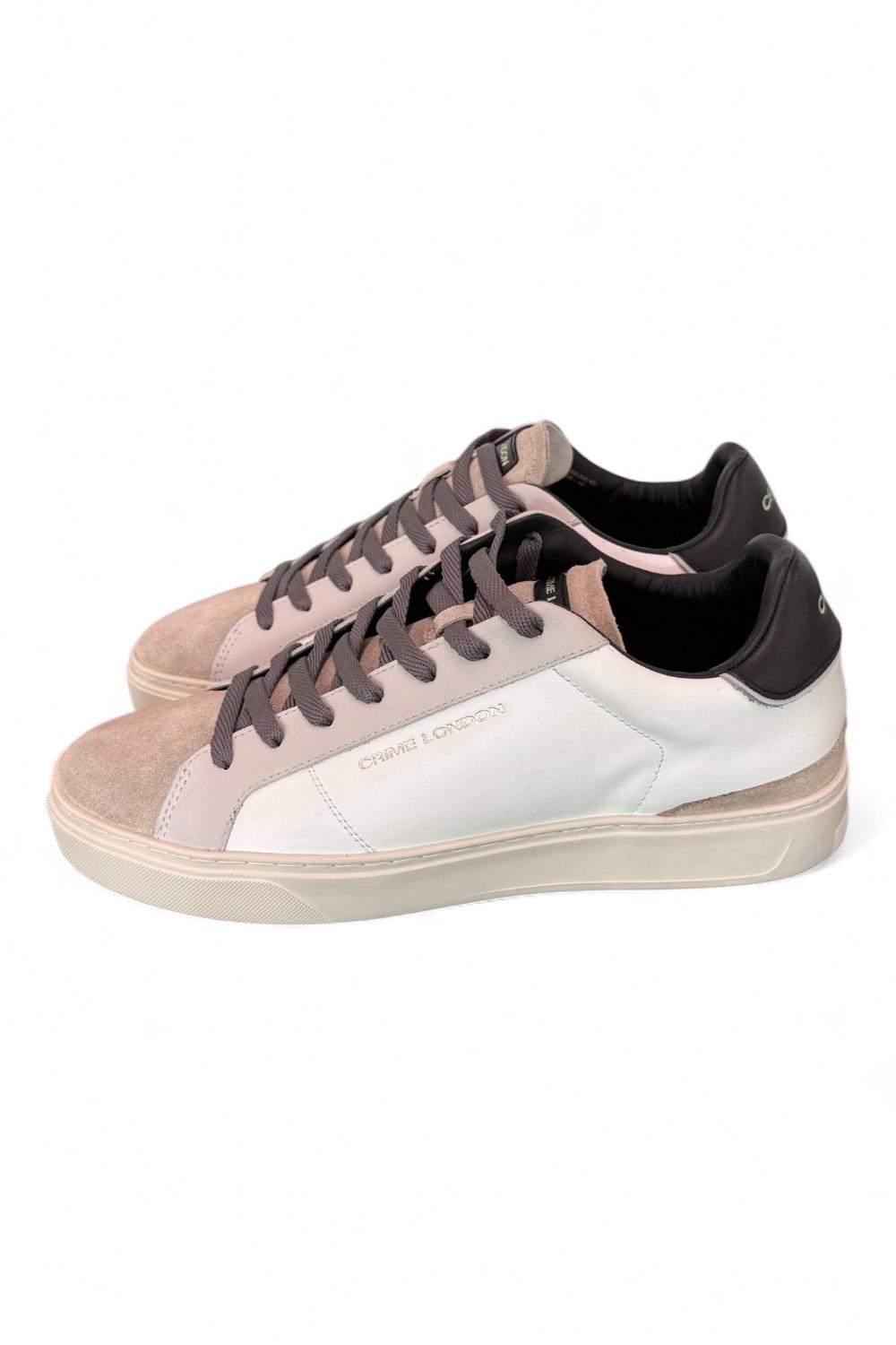 Sneaker uomo Crime London Blade Raw Shade pelle e suede bianco beige 