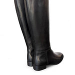 Stivale cavallerizzo tubo pelle nera Anima <BR/> 