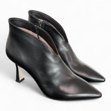 Stivaletto V in pelle nera tacco 80 Anima 