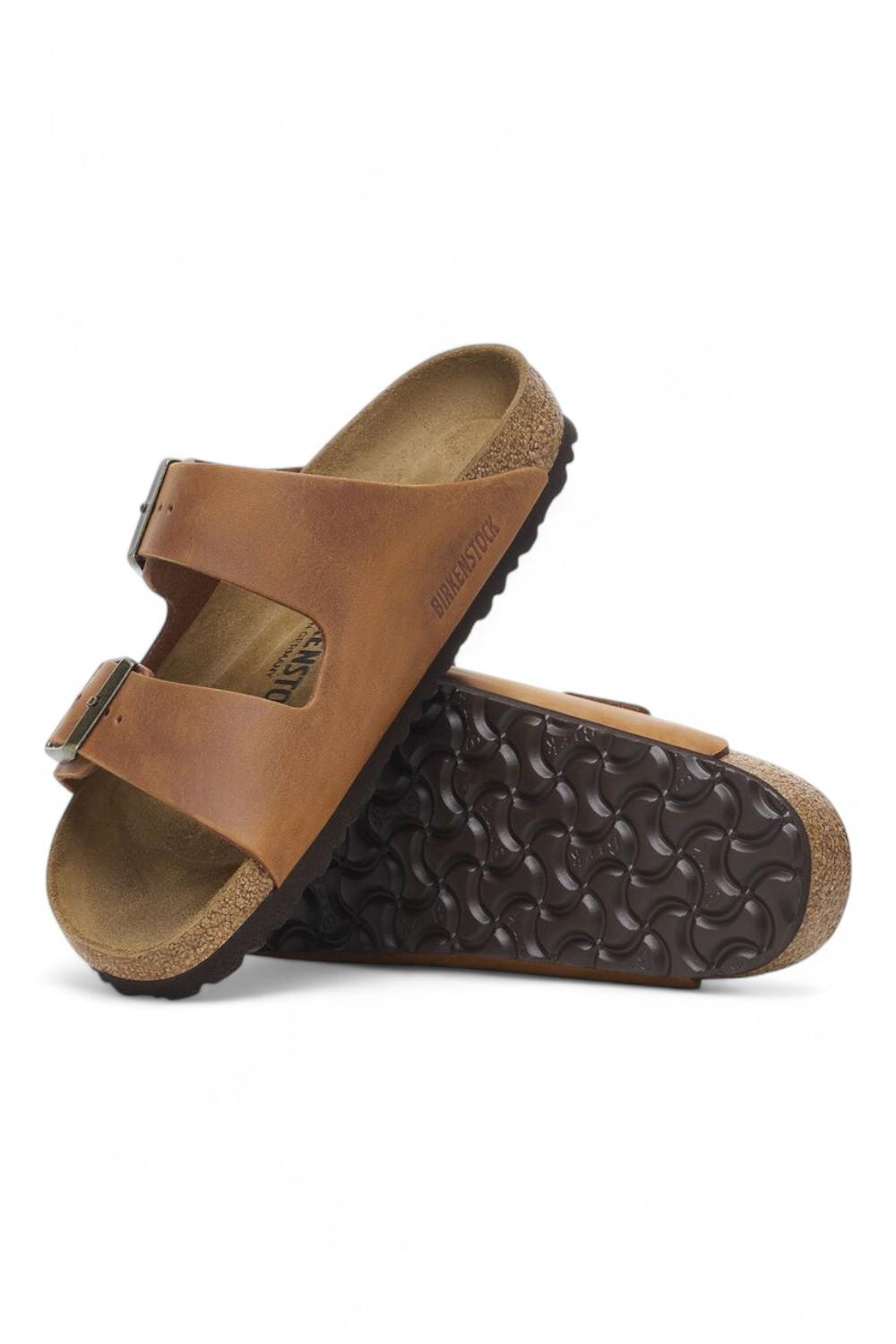 Ciabatta uomo Arizona 1028401 cognac oil leather Birkenstock 