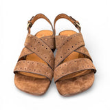 Sandalo incrocio suede tabacco Bruno Premi 
