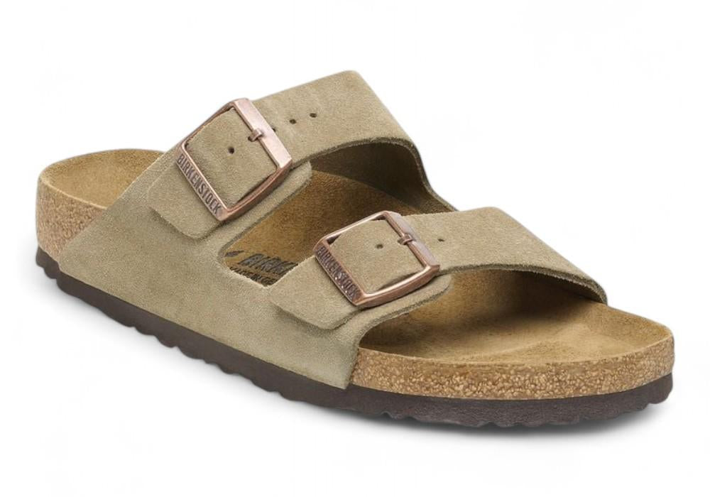 Ciabatta Birkenstock Arizona Suede Taupe 051463 uomo 