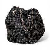 Pochette secchiello strass Scarlet nero 